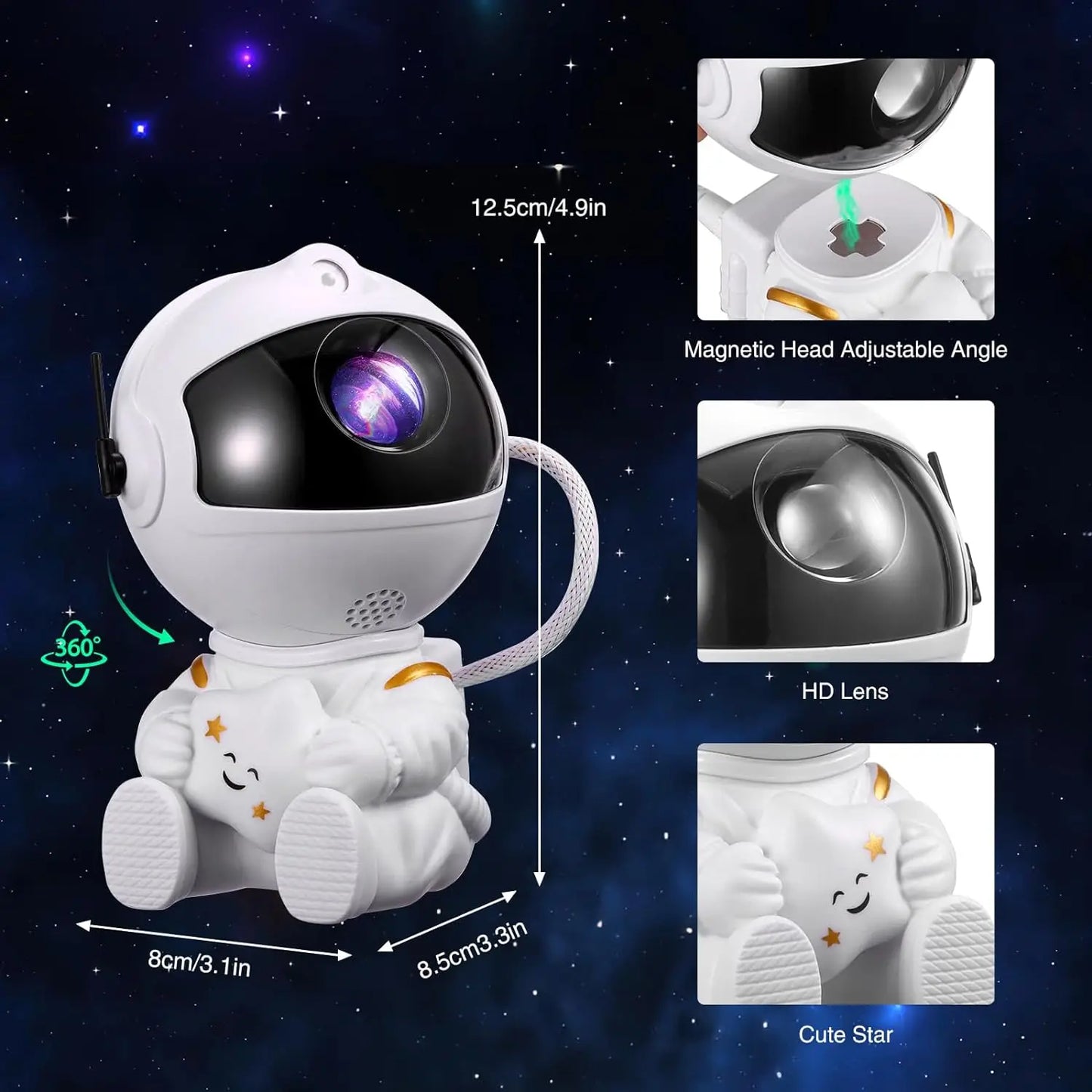 Galaxy Star Projector LED Night Light Starry Sky Astronaut Porjectors Lamp For Home Decoration Bedroom Room Decor Children Gifts