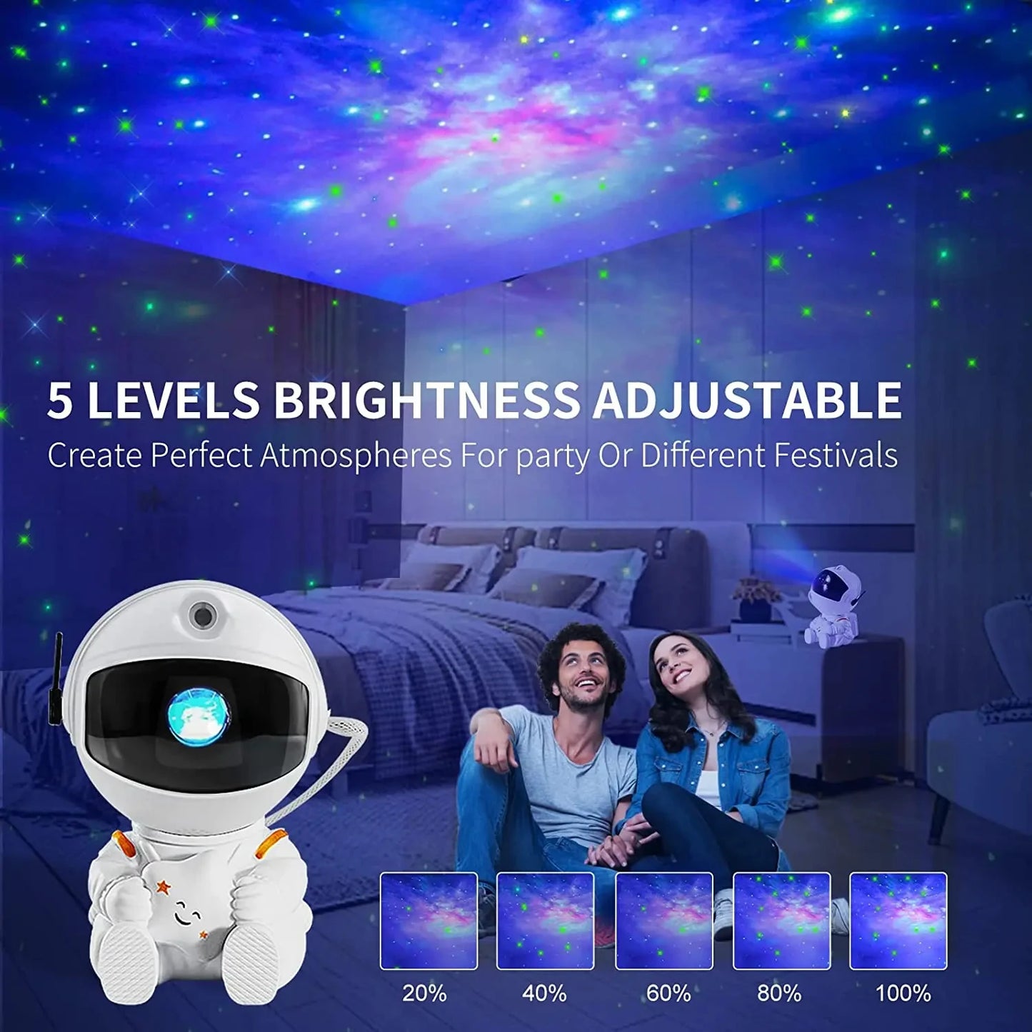 Galaxy Star Projector LED Night Light Starry Sky Astronaut Porjectors Lamp For Home Decoration Bedroom Room Decor Children Gifts