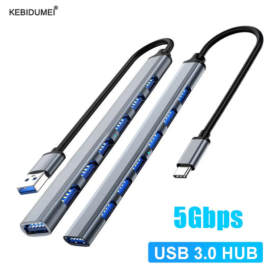 USB HUB USB 3.0 HUB USB 2.0 HUB USB C HUB Type C HUB Multisplitter Hoge snelheid 5 Gbps Voor PC Computer Multipoort USB A HUB-poort